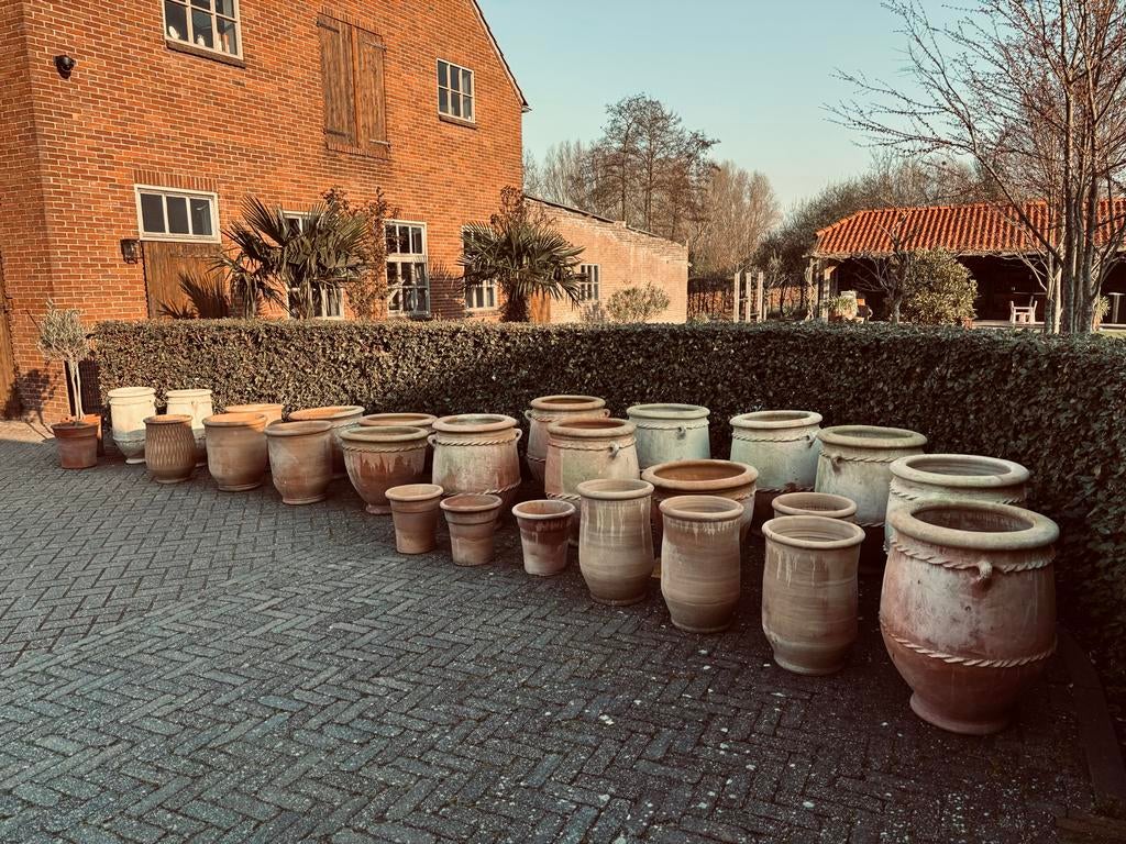 Marokkaanse terracotta tuinpotten / bloempotten, Tuin en Terras, Ophalen, Overige materialen, Minder dan 60 cm, Rond