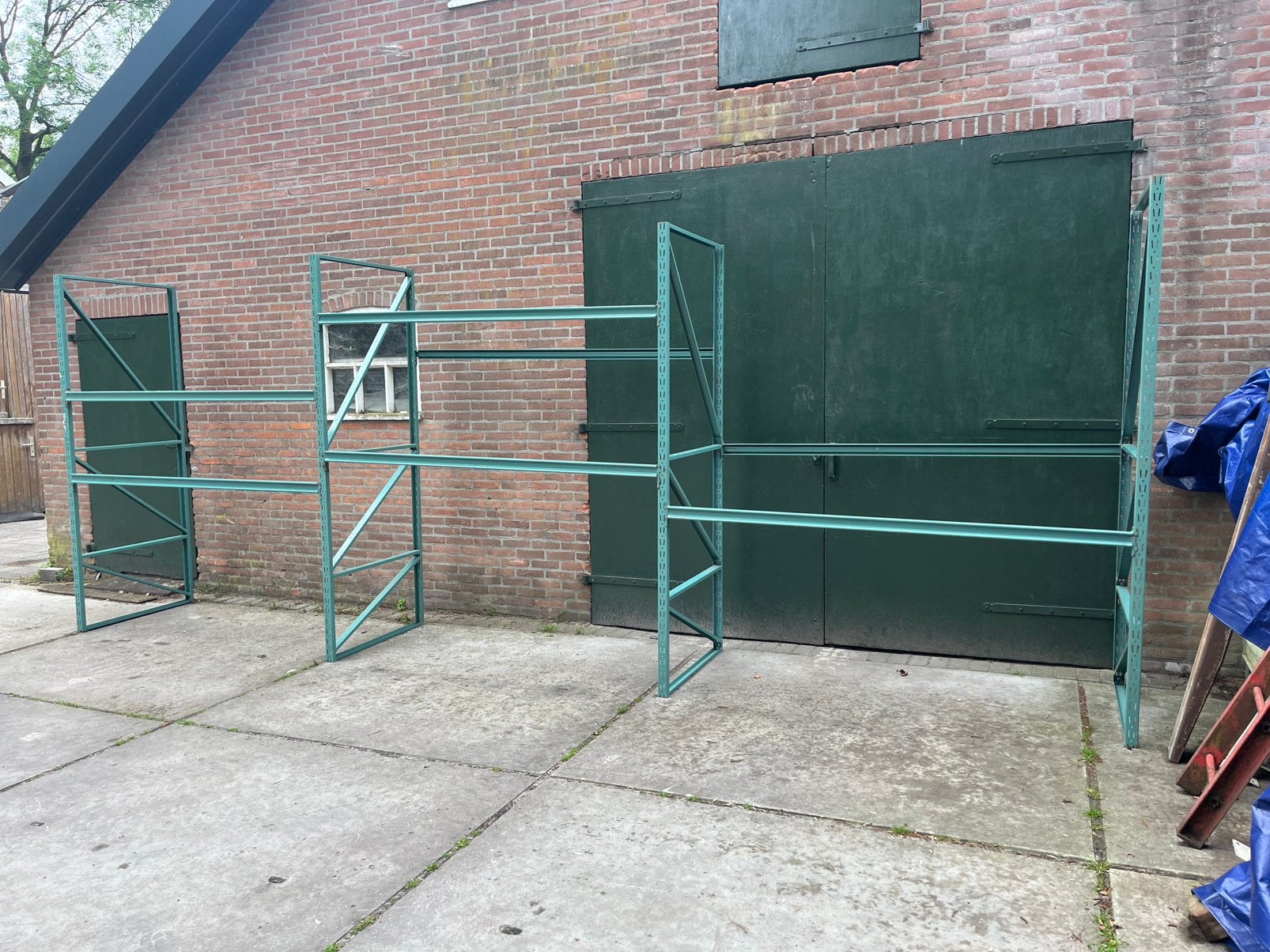 Palletstelling Lengte 6.22m H. 2.30m liggers 2 m. 90cmHovuma, Ophalen, Gebruikt, IJzer