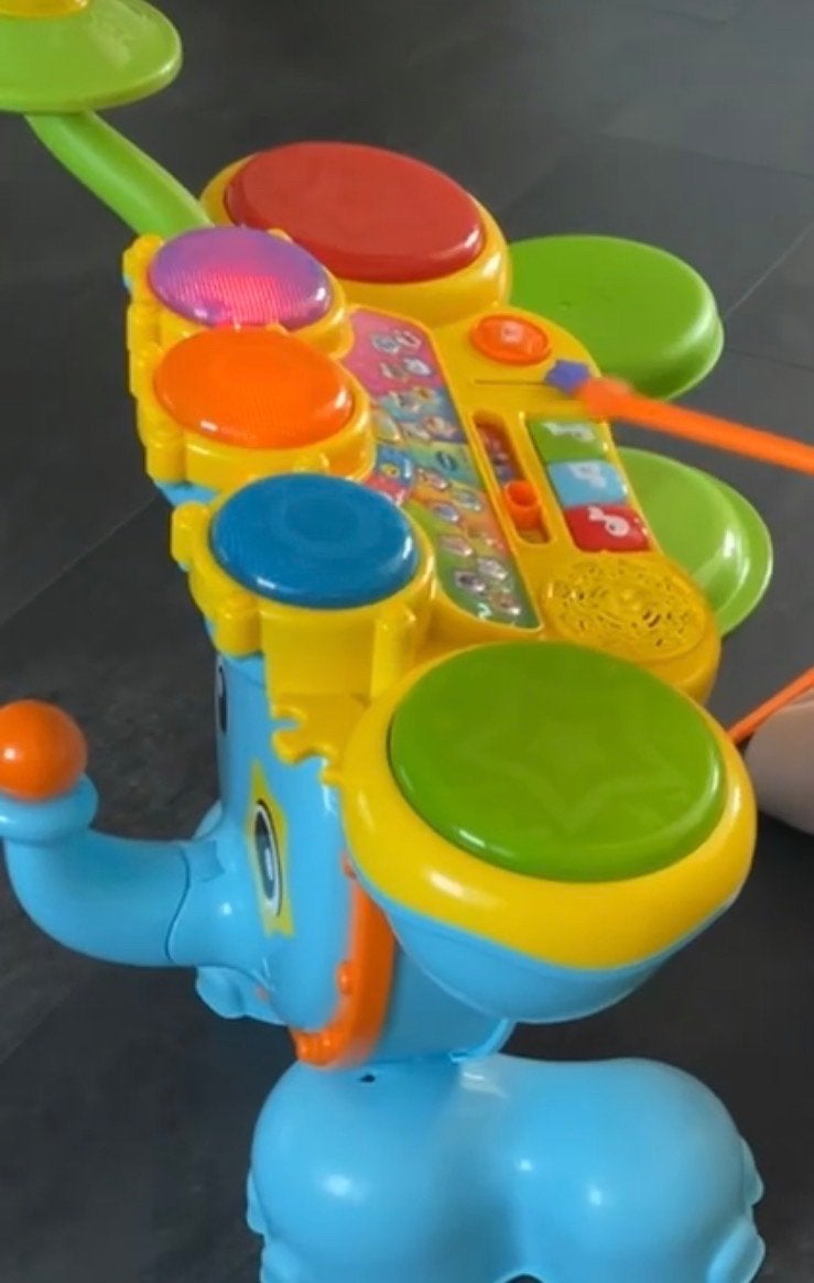 V-tech Baby Olifant Drumstel met Krukje - Muzikaal Speelgoed, Ophalen, Gebruikt, Overige typen