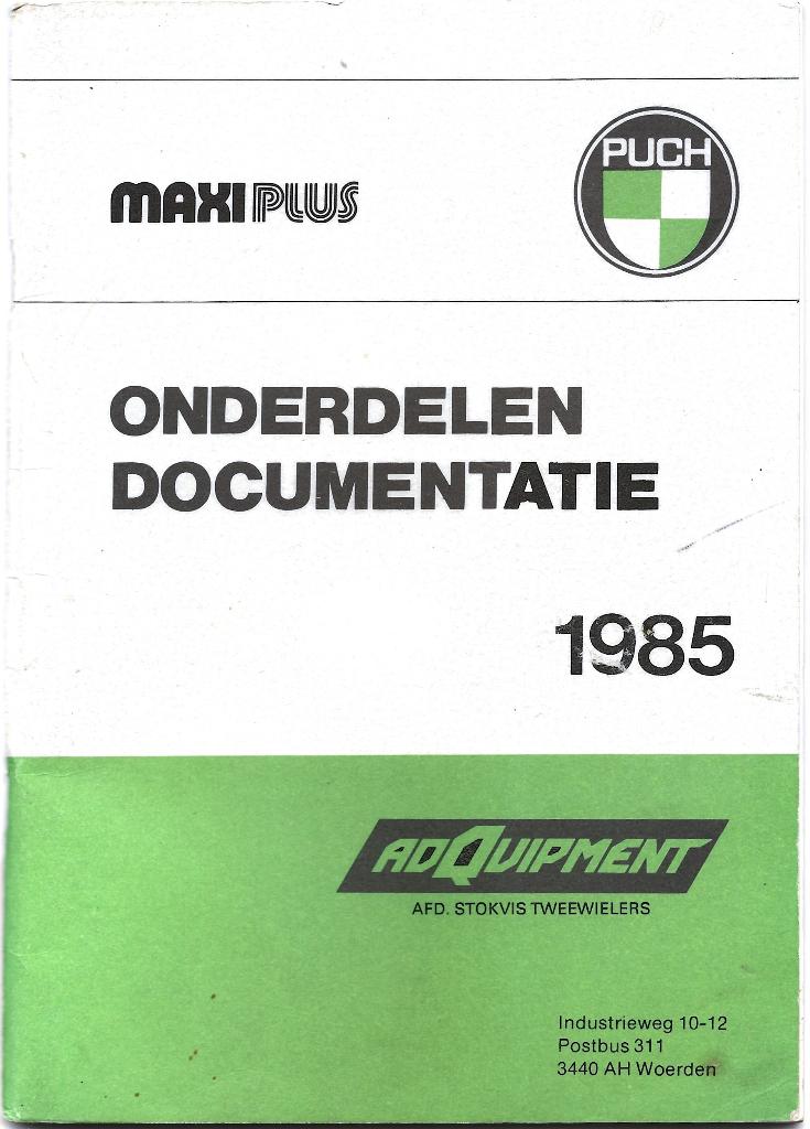 Puch Maxi Plus onderdelenboek 1985 (5723z), Ophalen of Verzenden, Zo goed als nieuw