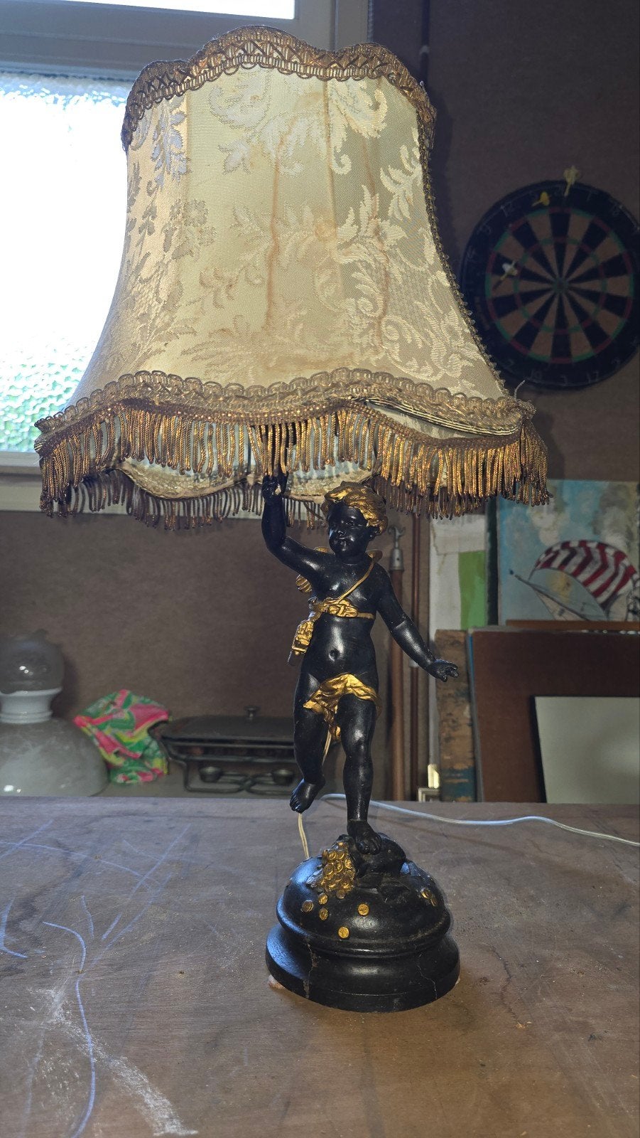 Oude schemerlamp, Ophalen of Verzenden, Gebruikt