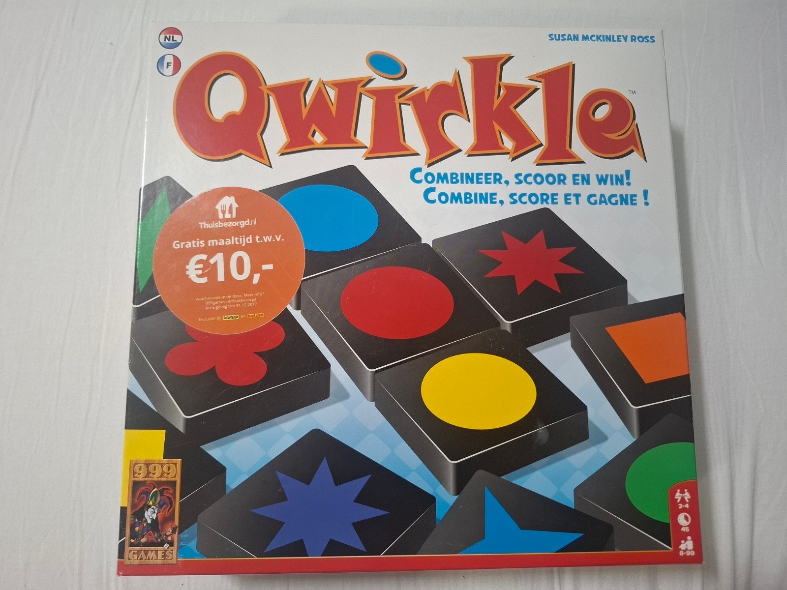 Qwirkle, Een of twee spelers, Ophalen of Verzenden, Zo goed als nieuw, 999 Games