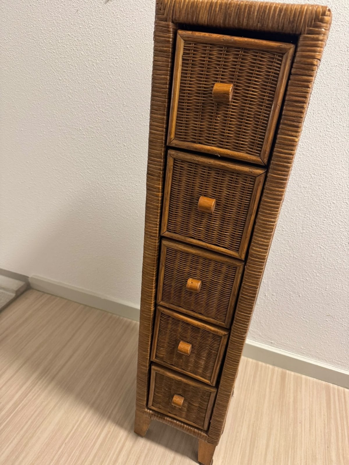 Rotan ladekastje met 5 lades, Overige materialen, Minder dan 50 cm, 5 laden of meer, 100 tot 150 cm
