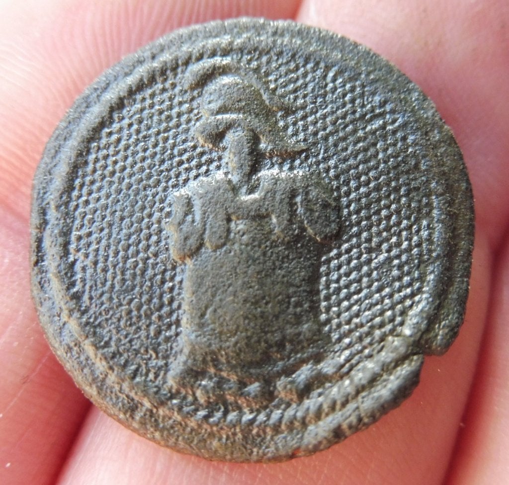 Franse Napoleontische Kurasiersknoop 22,5mm (Zeldzaam), Verzamelen, Verzenden, Landmacht, Overige gebieden, Overige typen