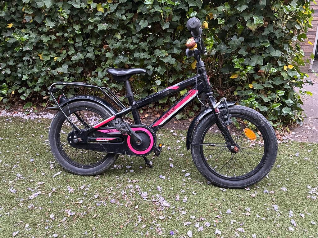 Leuke kinderfiets 16 inch - Pegasus Primo, Fietsen en Brommers, Fietsen | Kinderfietsjes, Gebruikt, 16 tot 20 inch, Terugtraprem