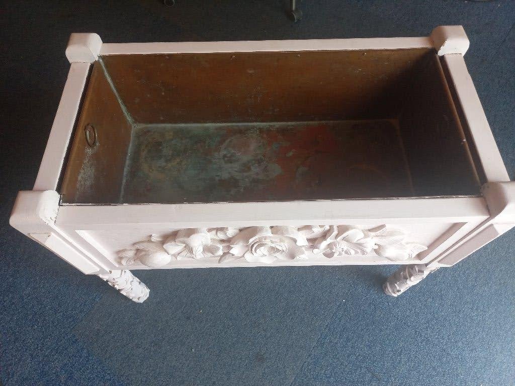 plantenbak koper en hout, Ophalen of Verzenden, Rond, Overige materialen, Minder dan 25 cm