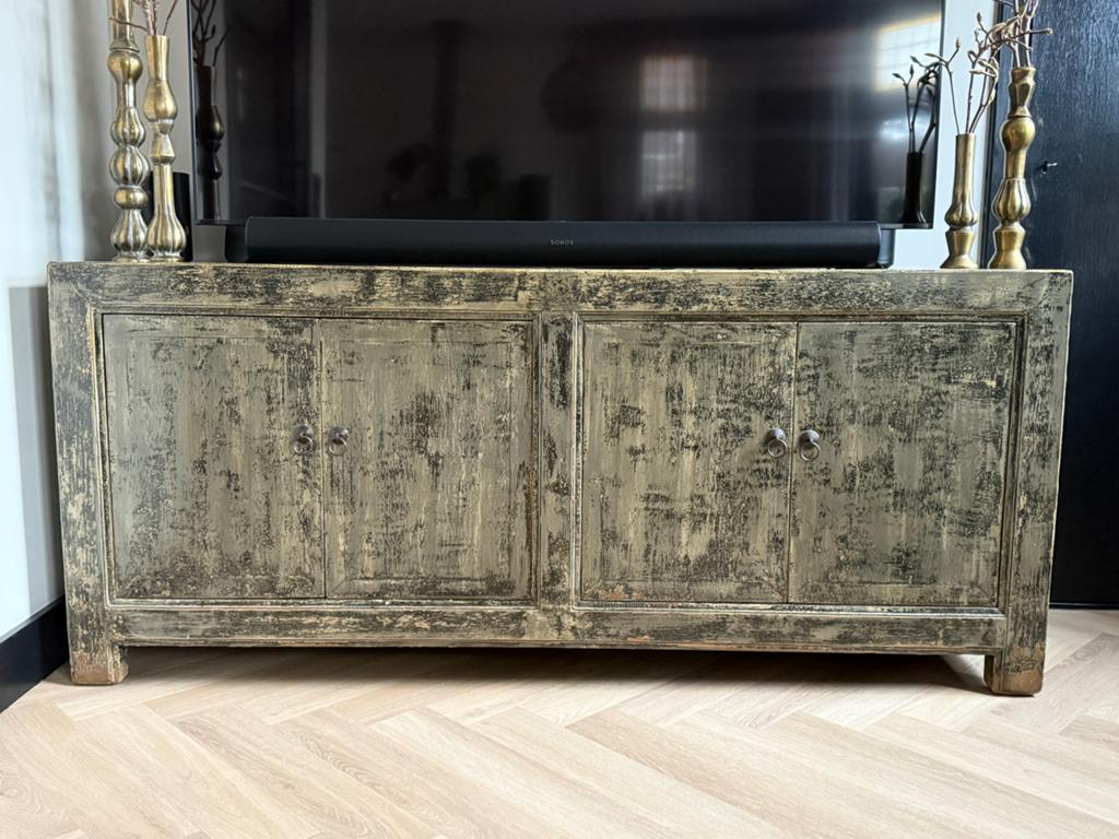 Uniek Indiaas Dressoir/TV-kast - 180x45x78 cm, Ophalen, 150 tot 200 cm, Zo goed als nieuw, 25 tot 50 cm