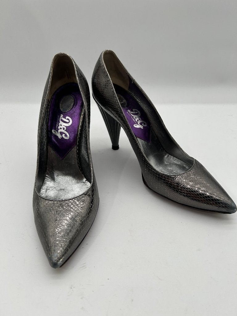 Dolce Gabana, maat 39,5 Metallic grijs vintage schoenen, Slippers, Verzenden, Dolce Gabana, Grijs
