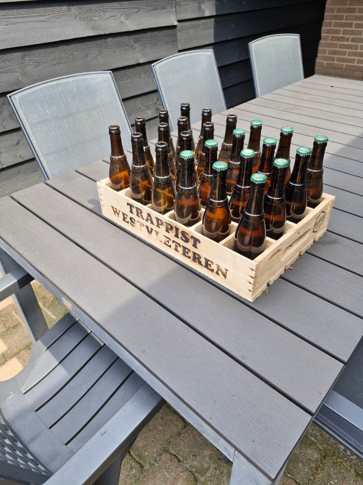 Kratje westvleteren blond, 12 volle en 12 lege flesjes, Verzamelen, Biermerken, Ophalen, Zo goed als nieuw, Flesje(s), Overige merken