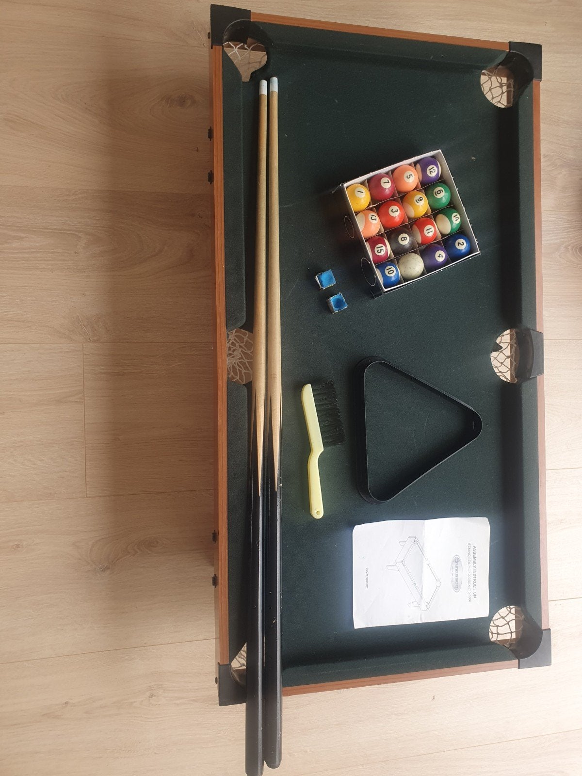 Tafelmodel Pooltafel - Compact en Compleet (92x49x21 cm), Ophalen, Gebruikt, Pooltafel