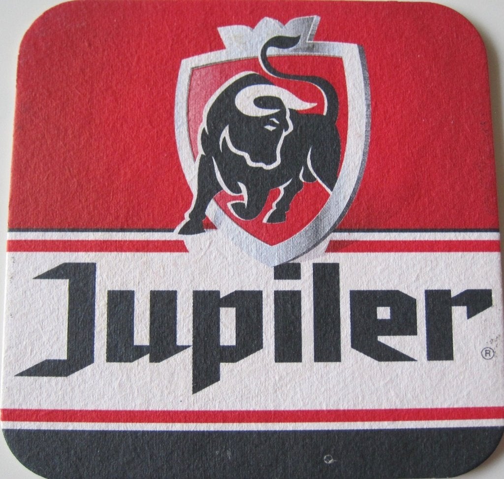 Bierviltje van Jupiler - vierkant, Verzamelen, Biermerken, Ophalen of Verzenden, Zo goed als nieuw, Viltje(s), Jupiler