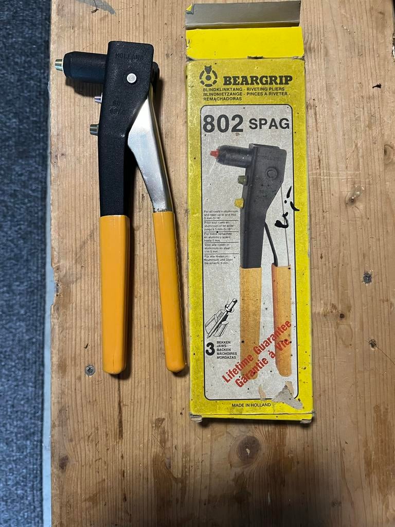 BEARGRIP 802 SPAG Blindklinktang - Made in Holland, Ophalen of Verzenden, Zo goed als nieuw
