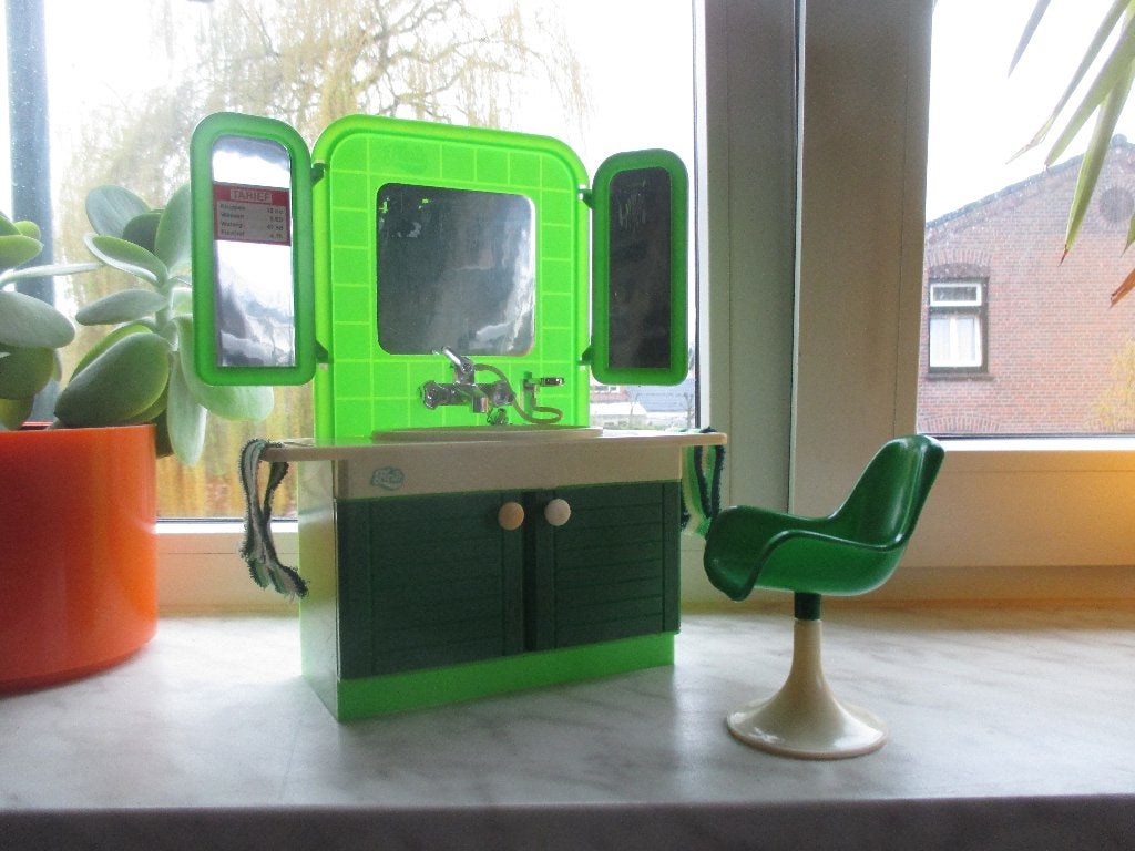 jaren 70 design poppen kaptafel met stoel retro Barbie, Verzamelen, Ophalen of Verzenden, Overige typen