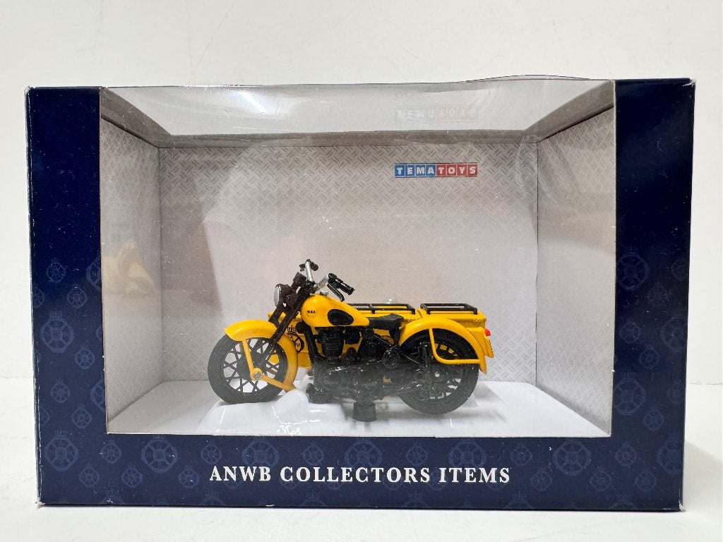 Tema Toys: BSA M21 600 cc ANWB motor met zijspan schaal 1:25, Ophalen of Verzenden, Zo goed als nieuw, Motor, Overige merken