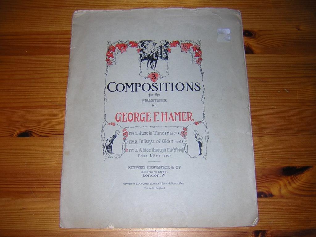3 compositions - george f. Hamer, Gebruikt, Ophalen of Verzenden, Artiest of Componist, Piano