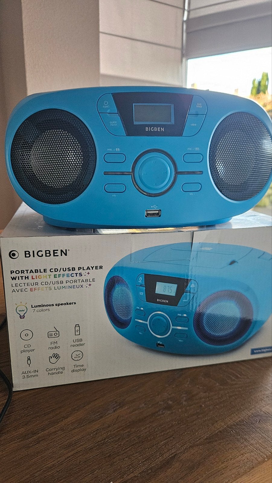Bigben draagbare CD/USB speler met lichteffecten, Ophalen of Verzenden, Zo goed als nieuw, Met cd-speler