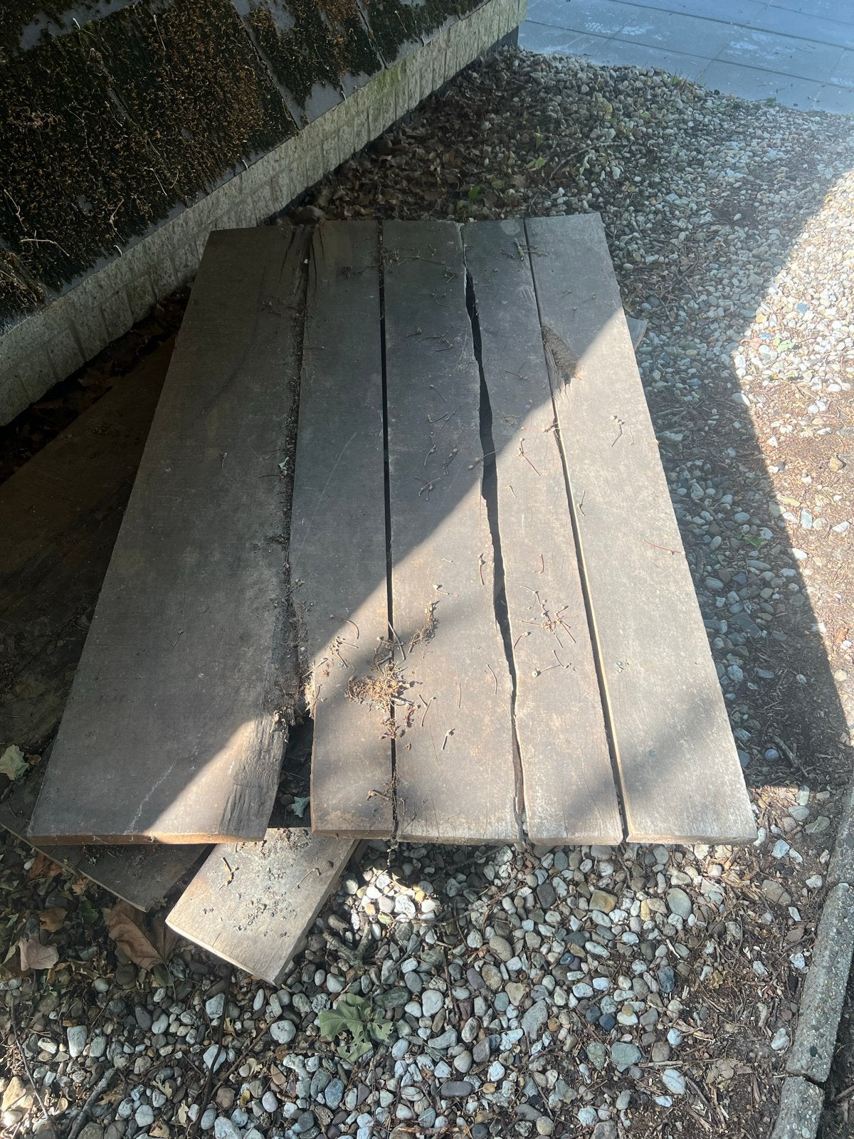 4 Steenschotten - Robuuste houten planken, Ophalen, Gebruikt, 200 tot 250 cm, Plank