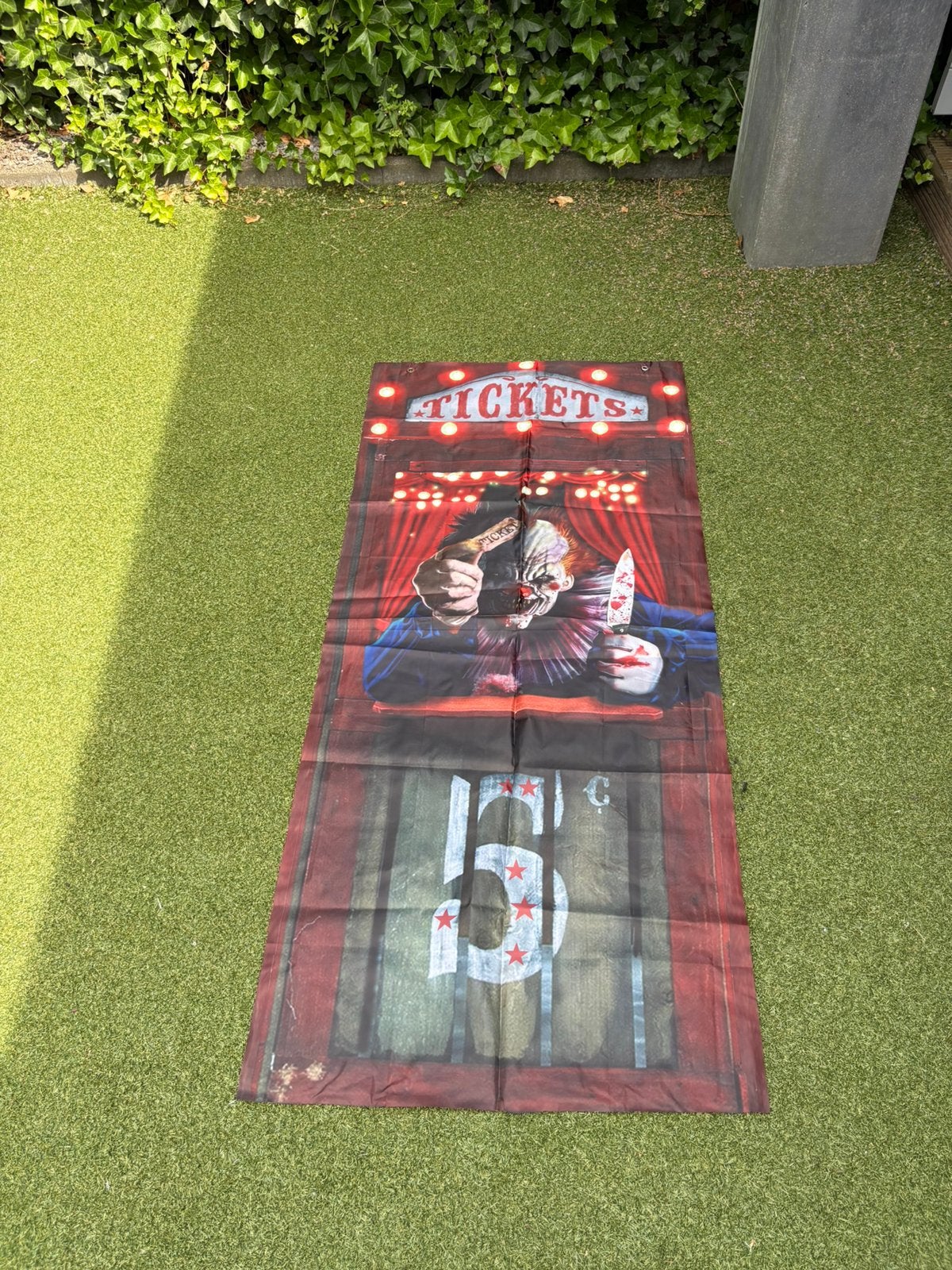 Halloween banner clown, Ophalen of Verzenden, Zo goed als nieuw