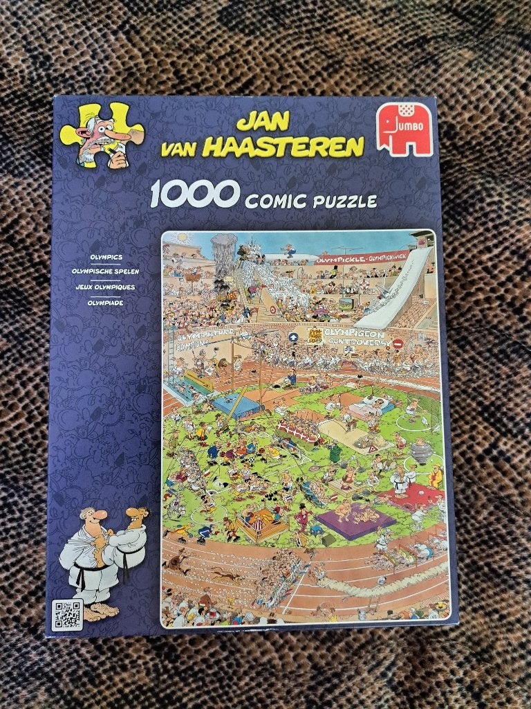 Jan van Haasteren  -  OLYMPISCHE SPELEN -   1000 st, Hobby en Vrije tijd, Denksport en Puzzels, Ophalen of Verzenden, 500 t/m 1500 stukjes