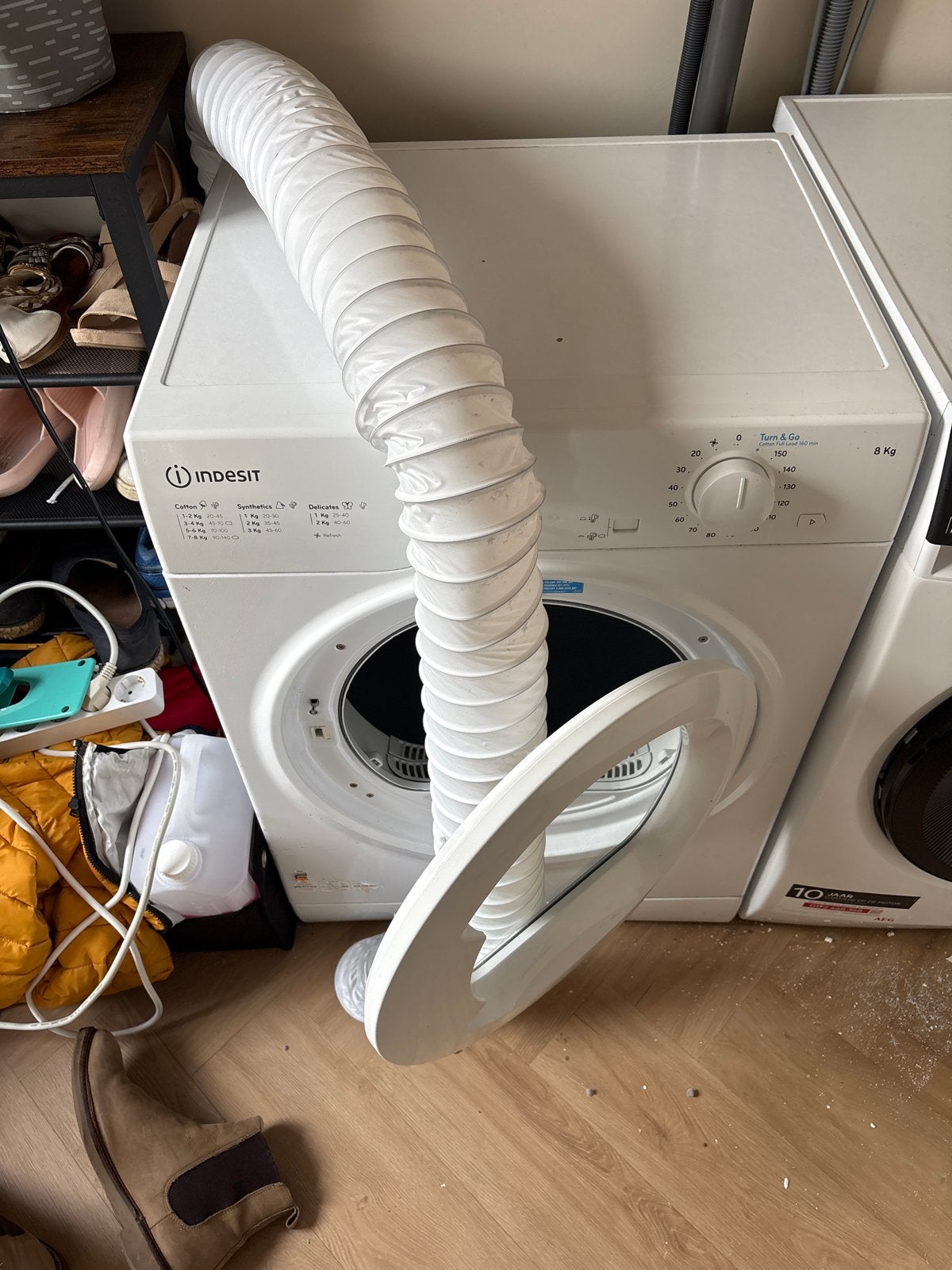 Indesit Luchtafvoer Wasdroger - 8kg, Witgoed en Apparatuur, Ophalen, Luchtafvoer, 8 tot 10 kg, Zo goed als nieuw