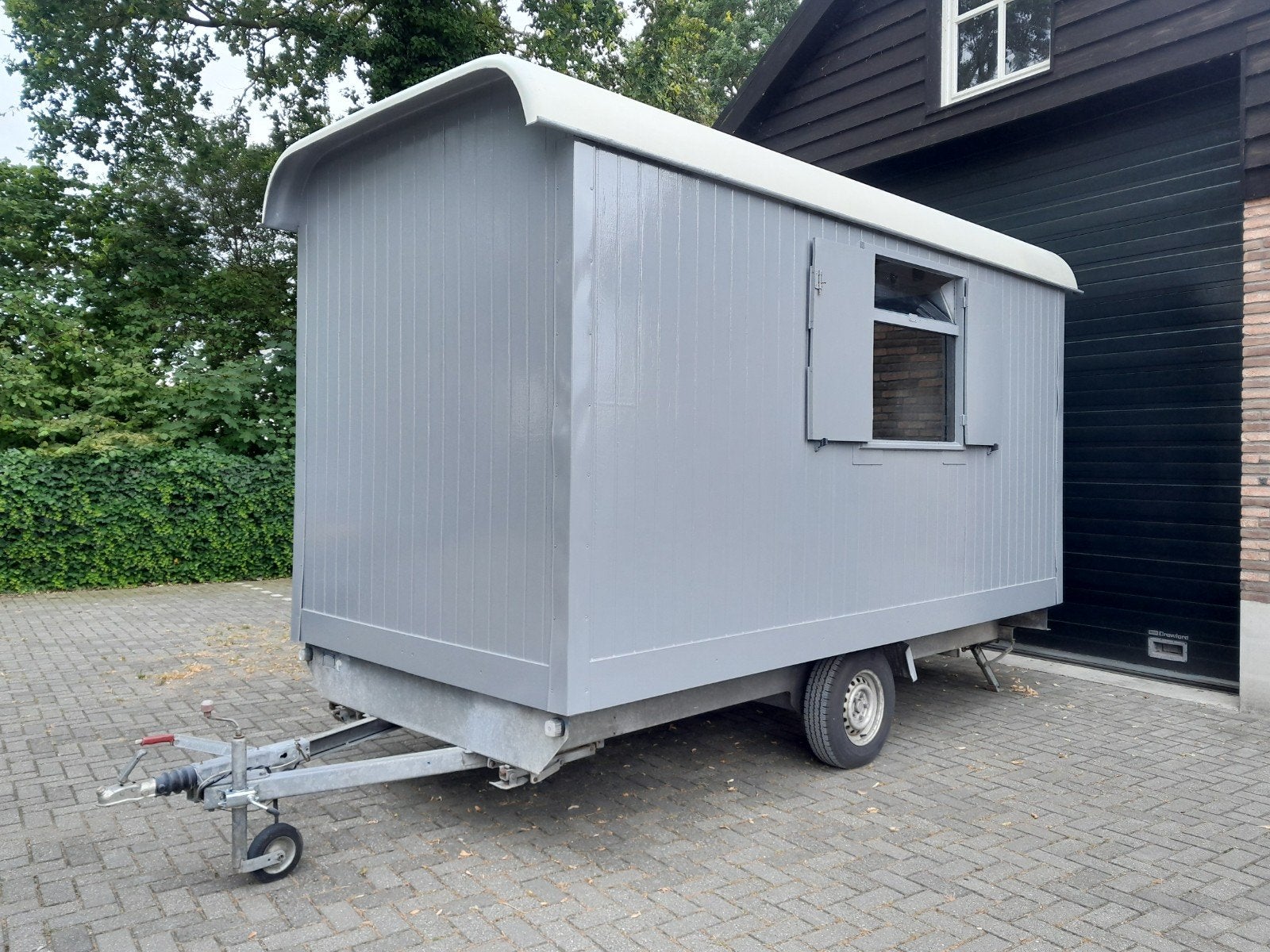 pipowagen tiny house keet schaftkeet bouwkeet schaftwagen, Doe-het-zelf en Verbouw, Bouwketen en Schaftketen, Ophalen, Gebruikt
