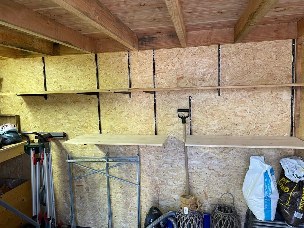 Houten planken met wandbeugels voor opslag, Huis en Inrichting, Ophalen, Gebruikt