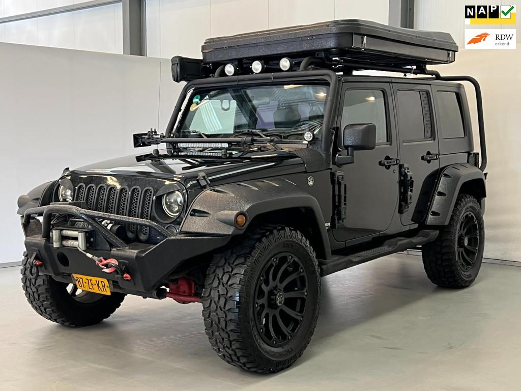 Jeep Wrangler Unlimited 2.8 CRD / Camper / Lier / Tent / NL-, Automaat, Stof, Gebruikt, Zwart