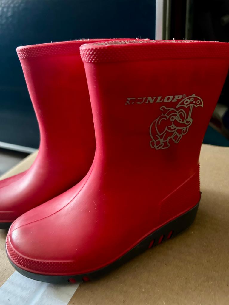 Dunlop laarzen maat 22 rood, Ophalen of Verzenden, Zo goed als nieuw, Jongen of Meisje, Laarzen