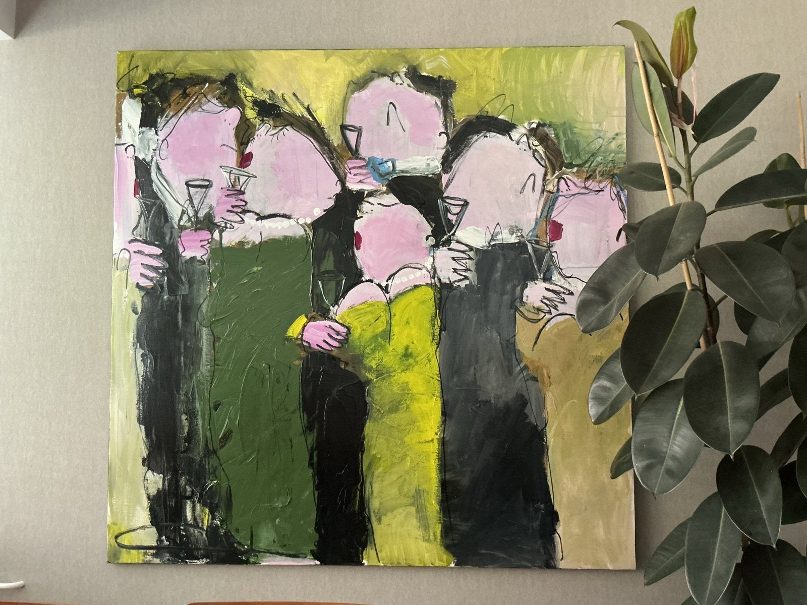 Origineel schilderij Gerdine Duijssens 'not amused', Ophalen, Figuren, Handgeschilderd, Olieverf