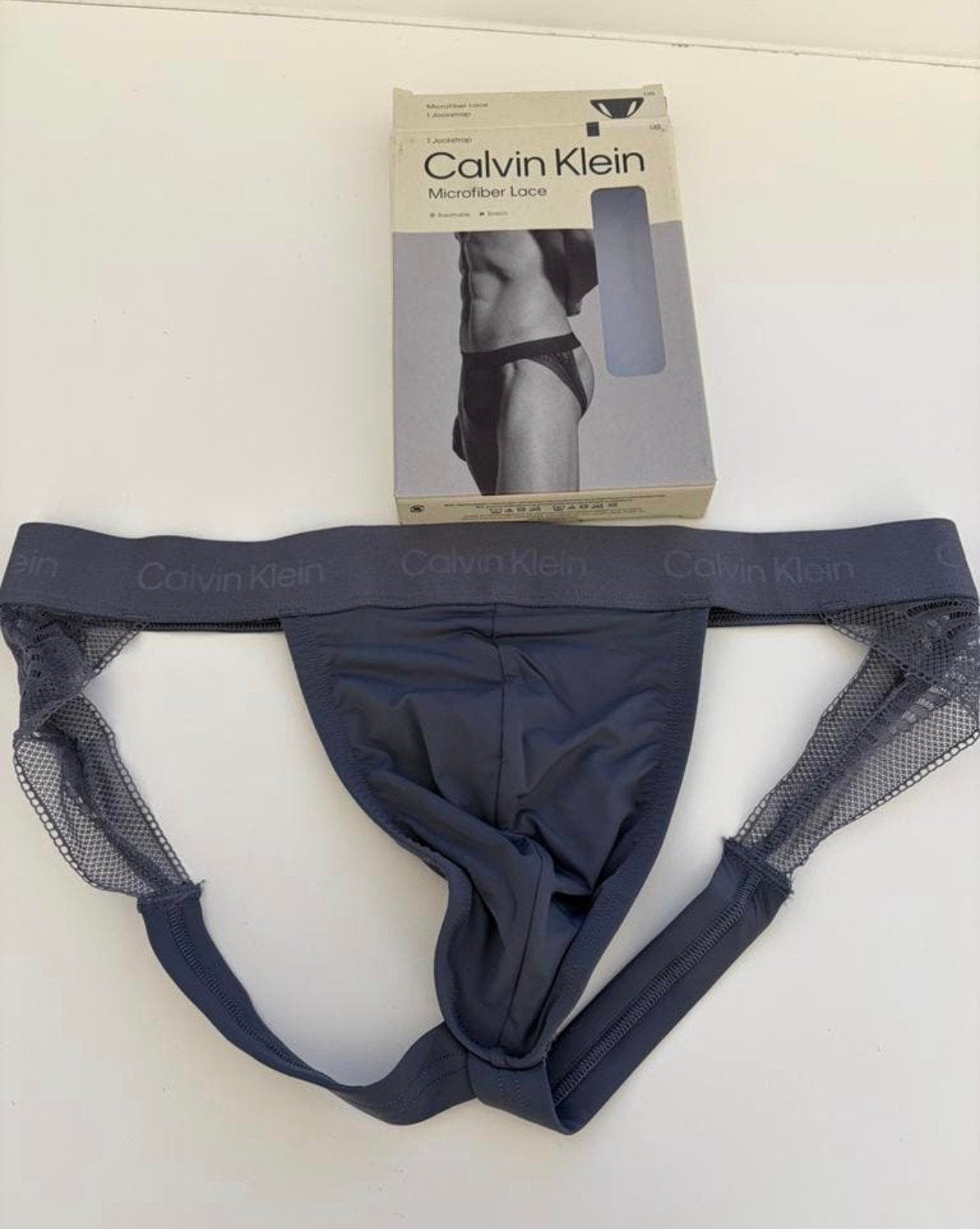 Calvin Klein Microfiber Lace Jock maat L, Kleding | Heren, Verzenden, Grijs, Slip