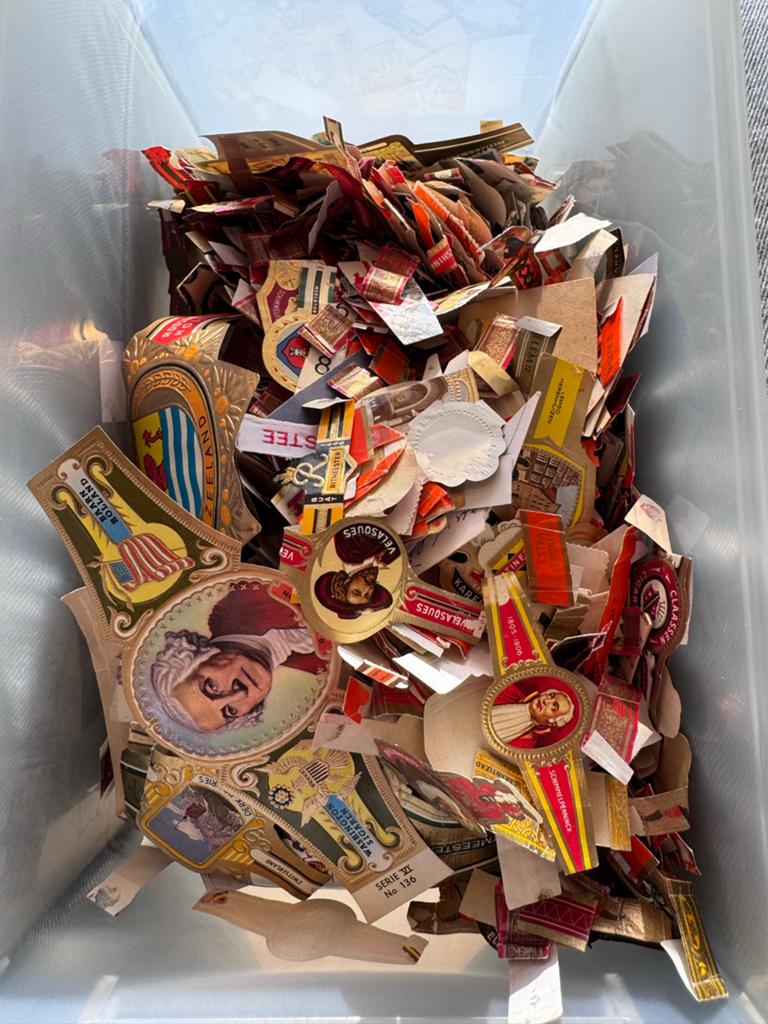 Grote verzameling vintage sigarenbandjes, Ophalen of Verzenden, Gebruikt
