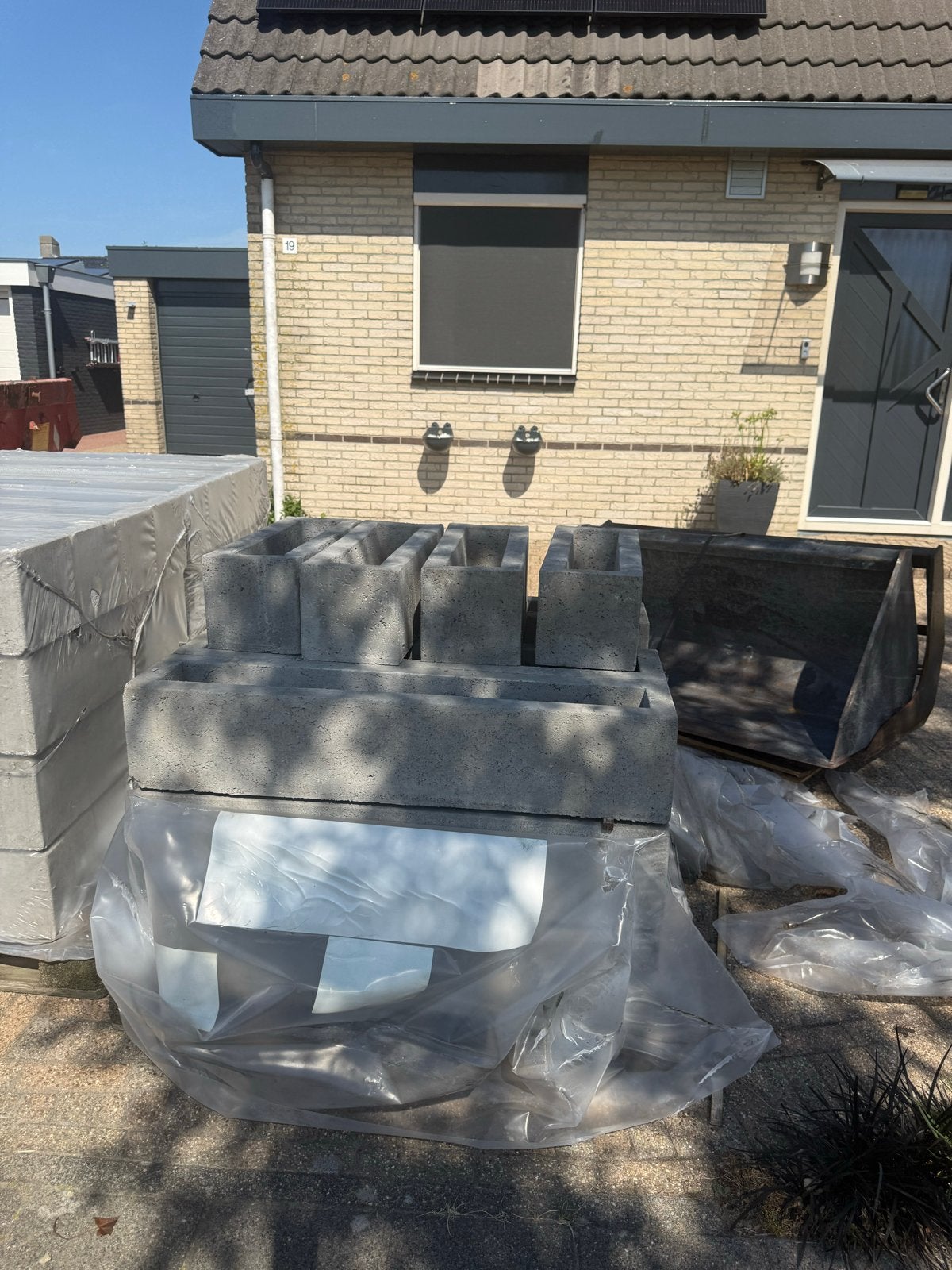 Fiora beton blocken - grijs - 100x20x20 - 42 stuks, Ophalen, Overige materialen, Overige typen, Nieuw