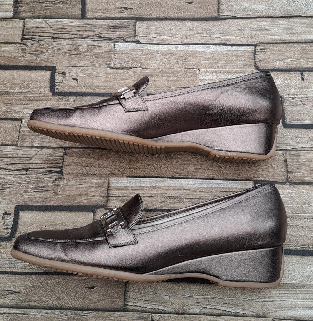 Peter Kaiser - elegante bronskleurige leren loafers, maat 40, Kleding | Dames, Peter Kaiser, Overige kleuren, Verzenden, Zo goed als nieuw