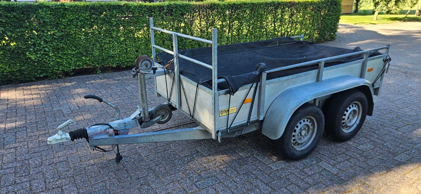 Tandemasser met aluminium zijschotten, Ophalen, Gebruikt