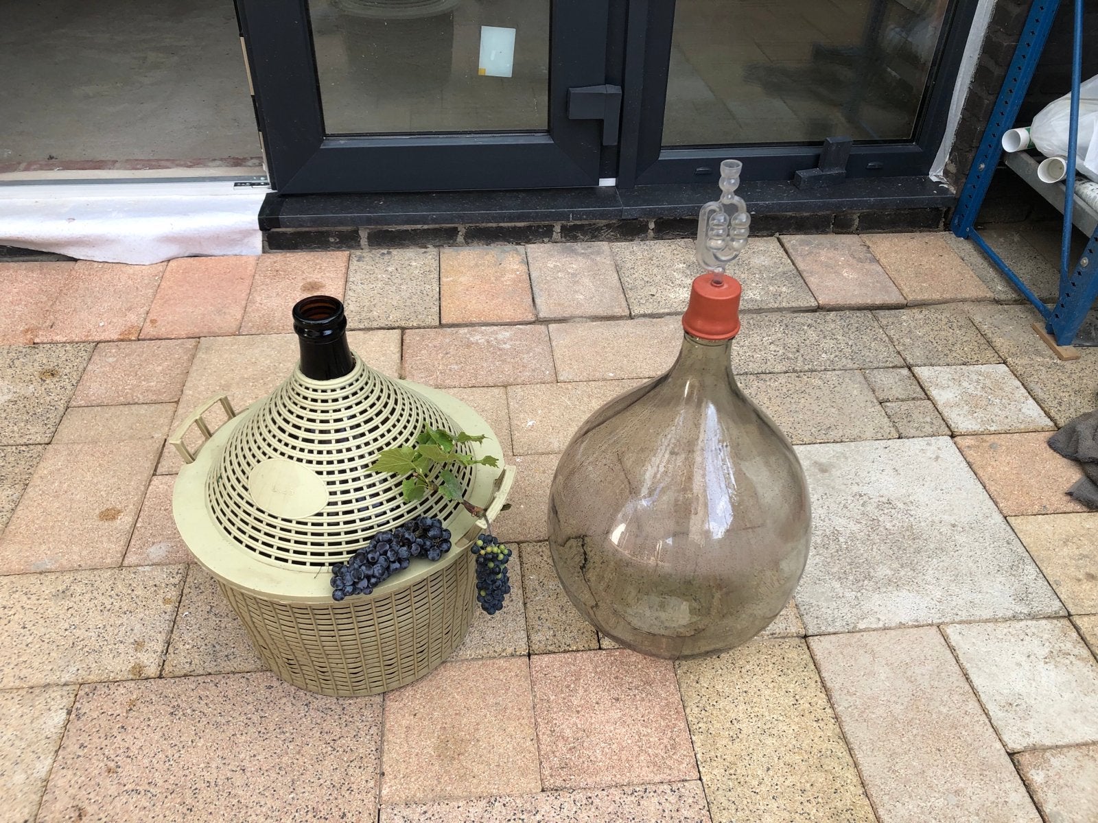 Grote glazen mandflessen voor wijn of decoratie, Ophalen of Verzenden