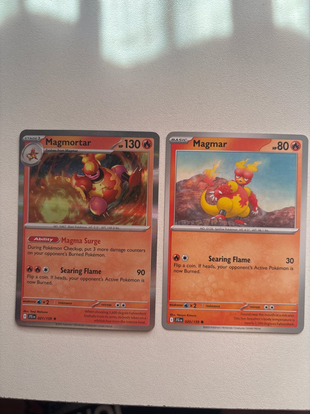 Journey Together Magmar & Magmortar Pokémon kaarten, Ophalen of Verzenden, Zo goed als nieuw, Meerdere kaarten