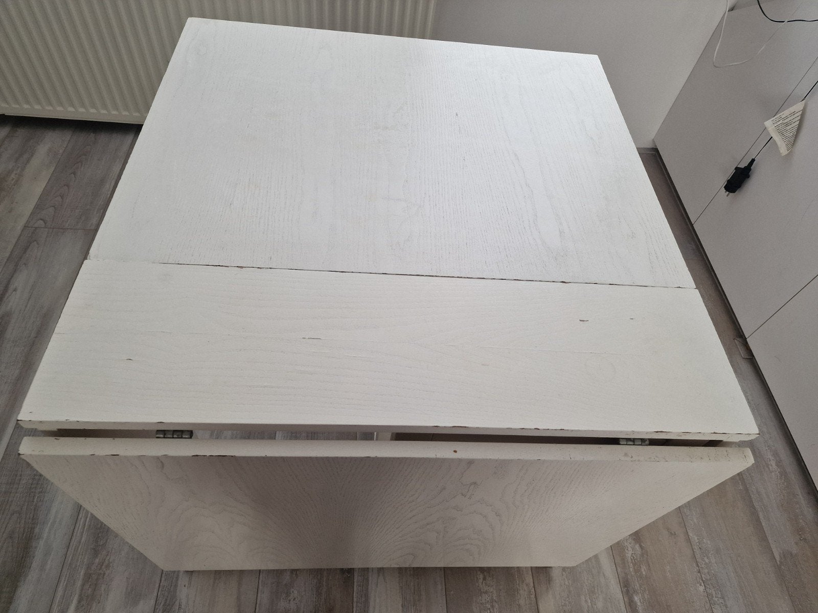 Foto 7 van inklapbare tafel, wit  2 (bladen) van 59cm  + 21 cm(tussenst
