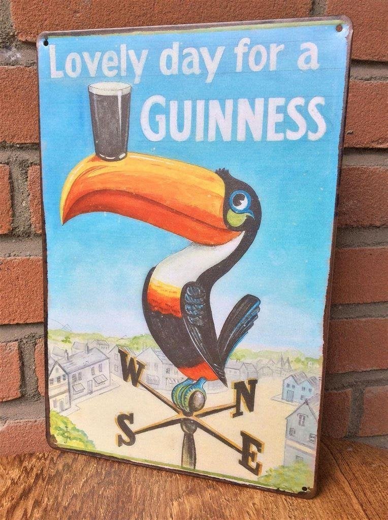 Guinness Bier Metalen Reclamebord Bar Retro Reclame mancave, Verzenden, Nieuw, Reclamebord, Plaat of Schild, Overige merken