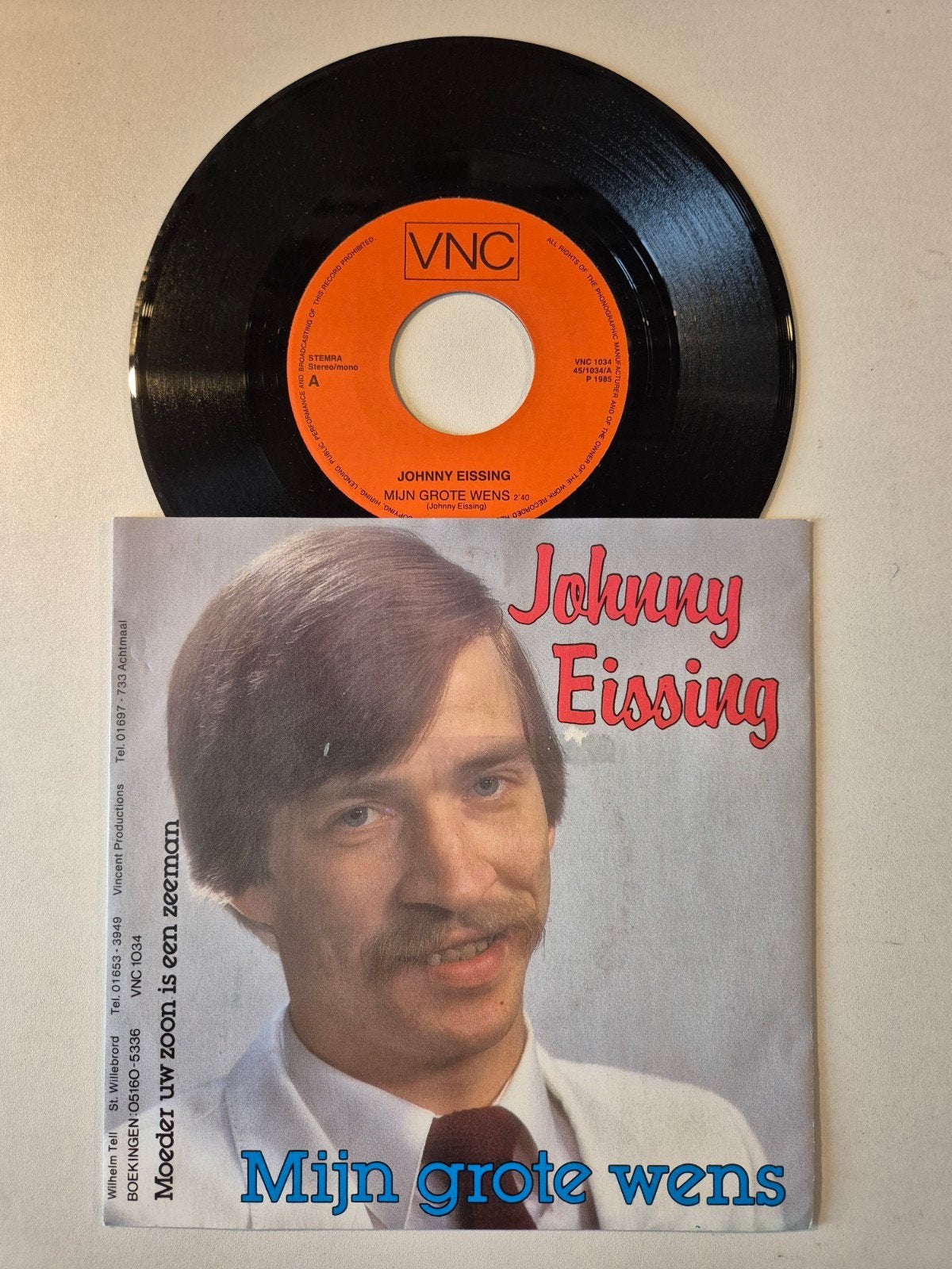 Johnny Eissing-Mijn grote wens PIRATENTOPPER, Ophalen of Verzenden, Zo goed als nieuw, 7 inch, Levenslied of Smartlap