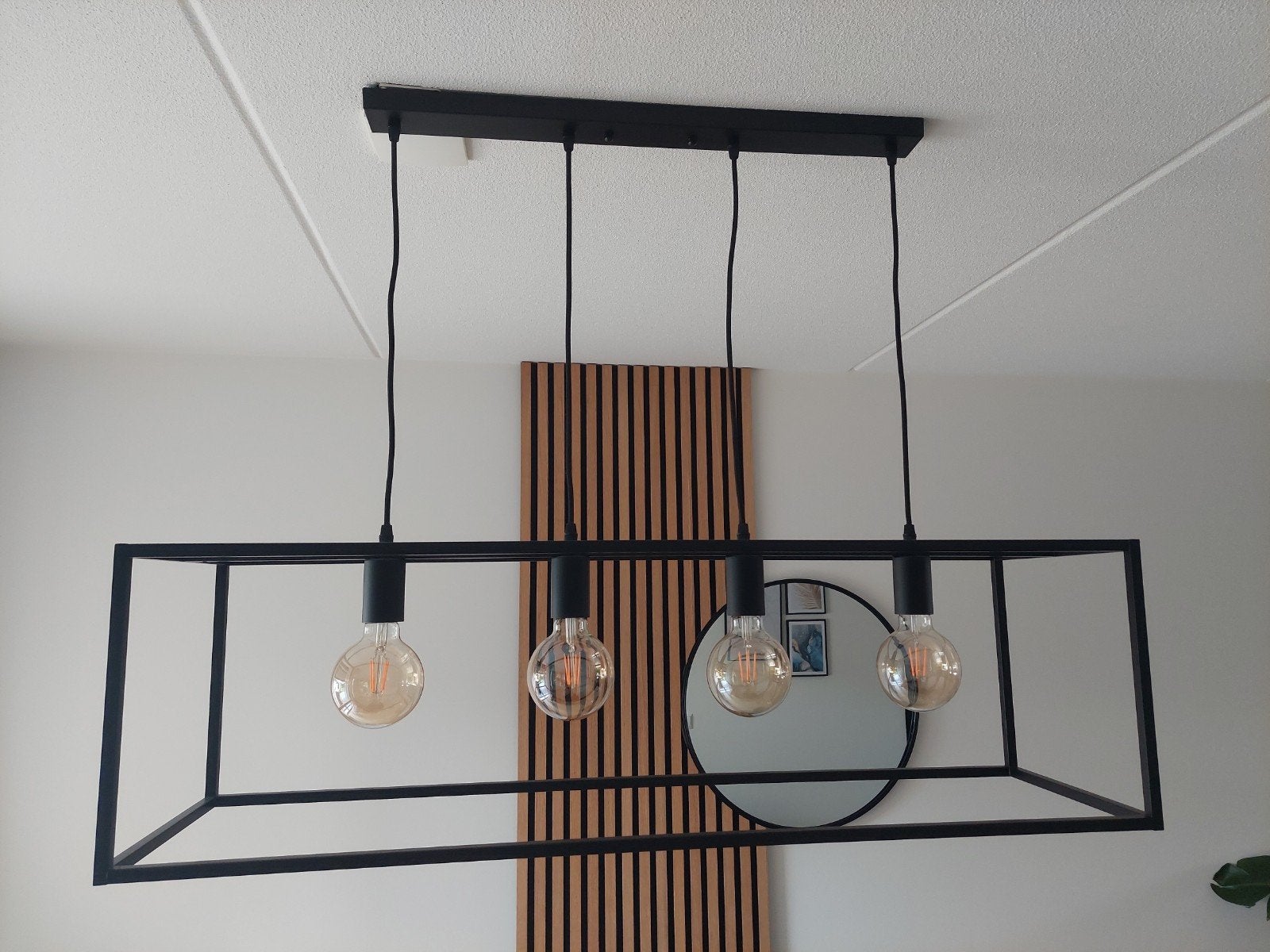 Hanglamp frame zwart, Huis en Inrichting, Lampen | Hanglampen, Ophalen, Zo goed als nieuw, Minder dan 50 cm