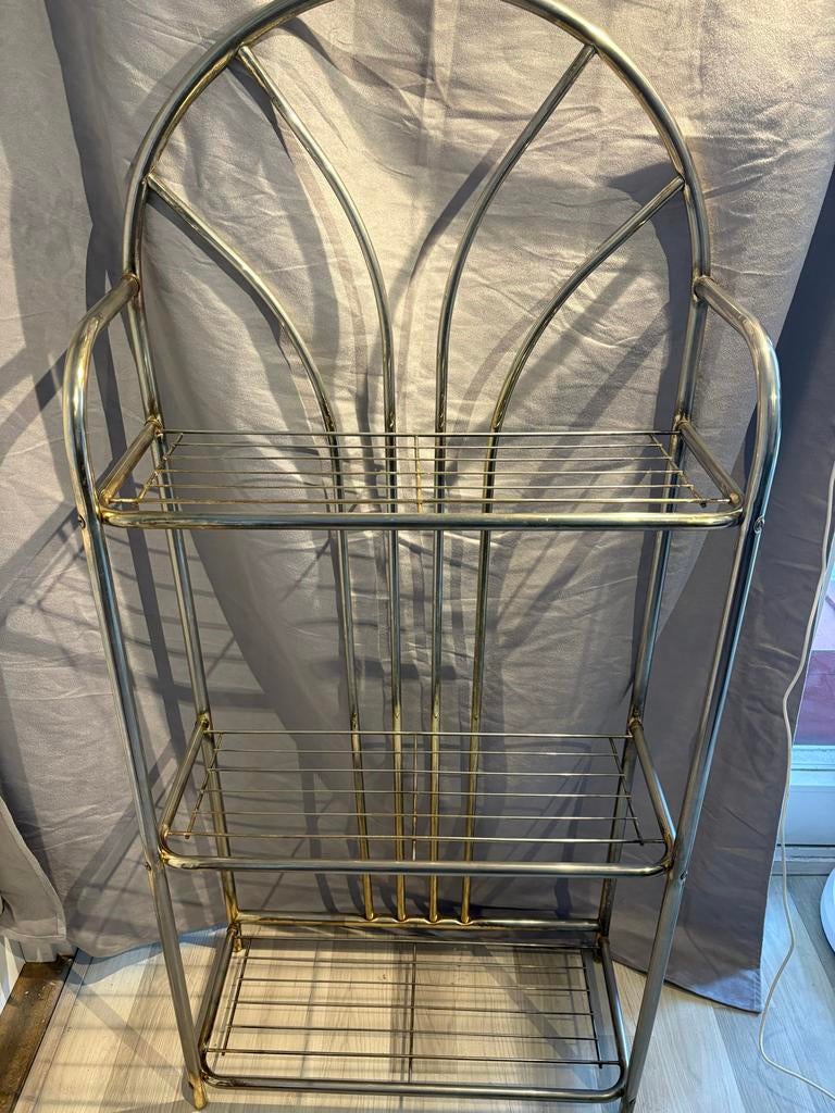 Vintage Metalen stelling hollywood regency, Huis en Inrichting, Kasten | Stellingkasten, Ophalen, Gebruikt