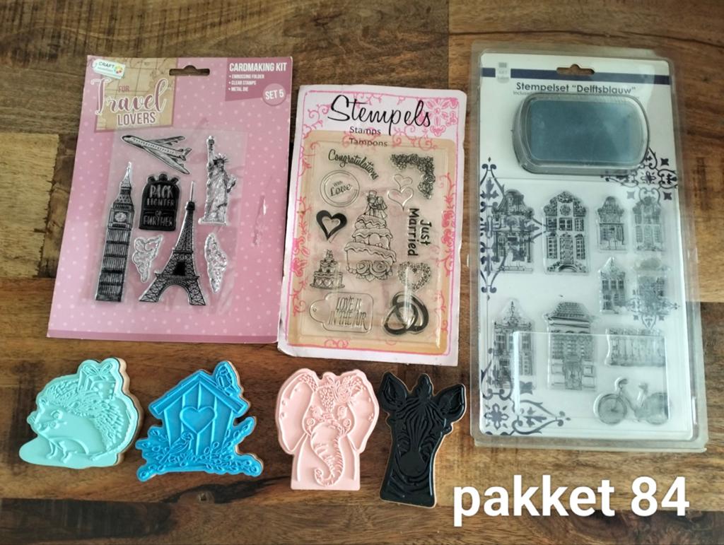 Grote set stempels: reizen, bruiloft, Delfts blauw & meer, Ophalen of Verzenden, Zo goed als nieuw, Clearstamp