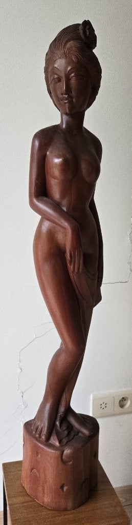 Houten beeld, Ophalen, Houtsnijwerk, 1 meter - 2 meter, Hout