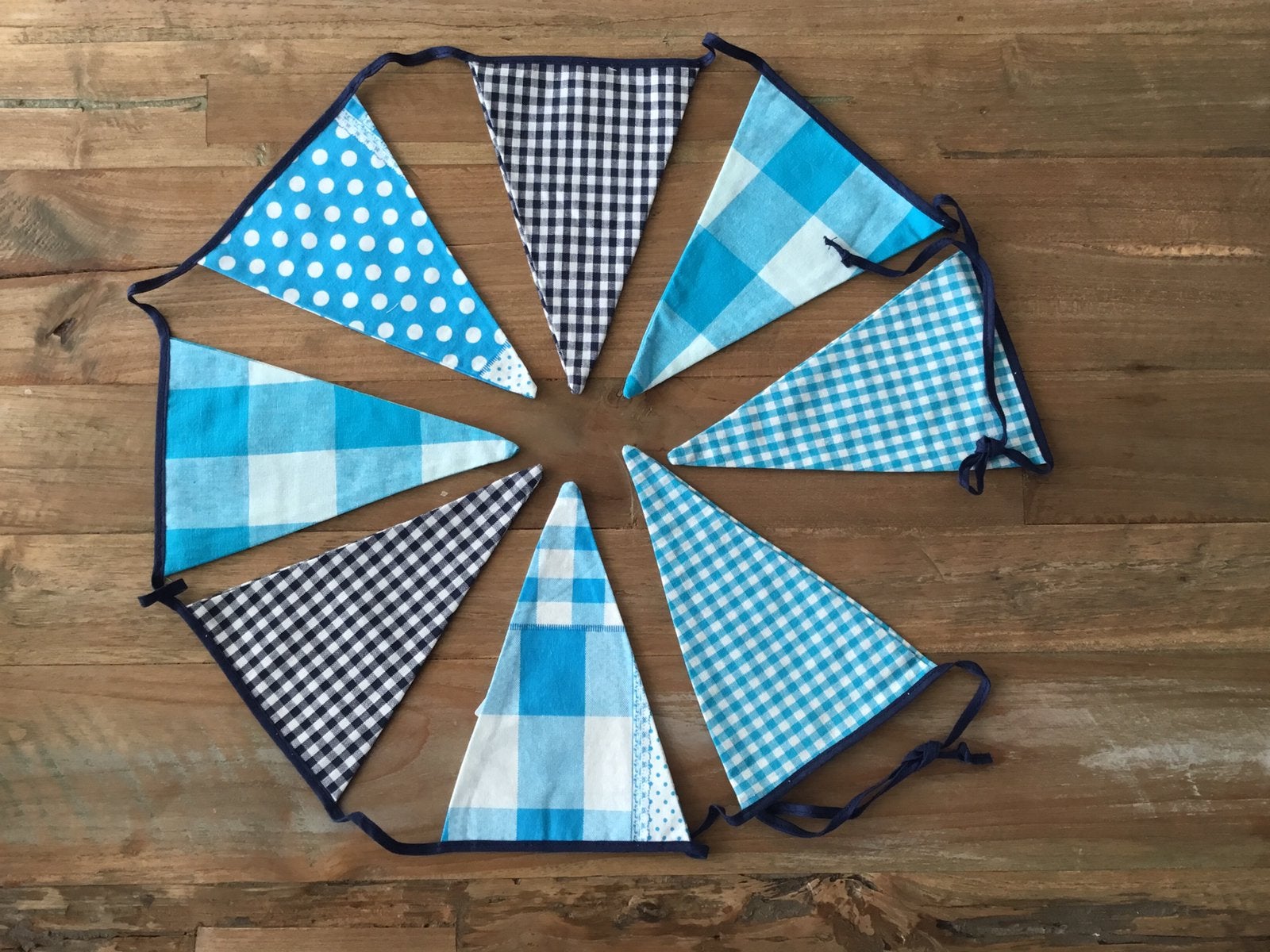 Vlaggenlijn blauw turquoise nieuw 1,65 m lang., Ophalen of Verzenden, Nieuw