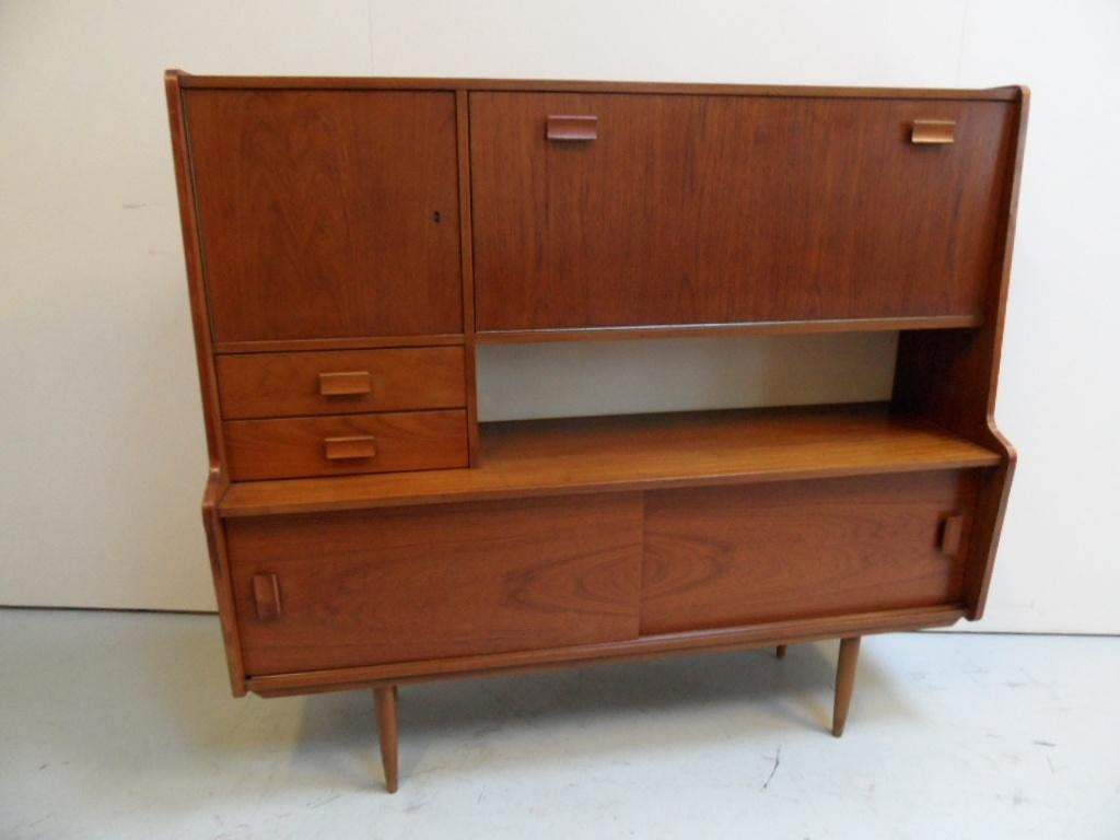 Mid Century sideboard  dressoir  highboard, Ophalen of Verzenden, Gebruikt, 25 tot 50 cm, 100 tot 150 cm