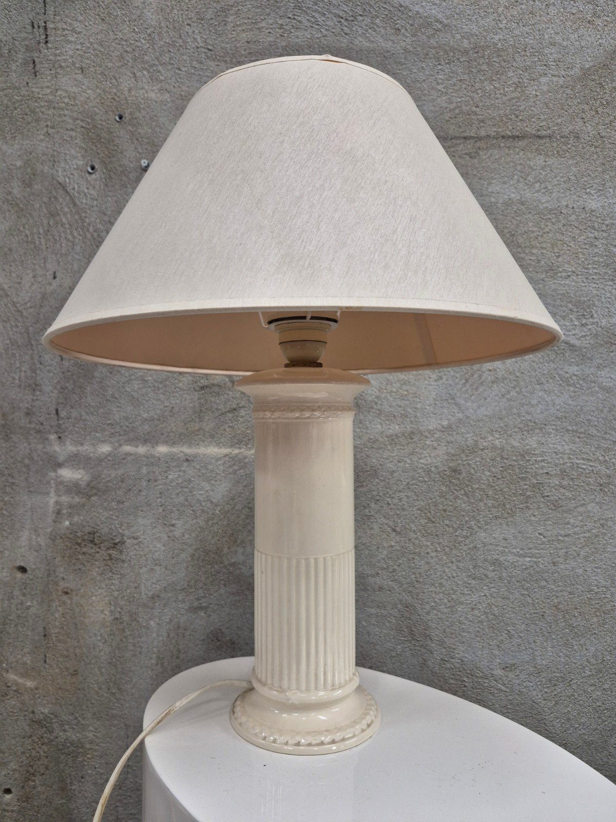 Wedgwood Queen's Ware Fluted Column lamp 23, Ophalen of Verzenden, Zo goed als nieuw, Wedgwood, Minder dan 50 cm