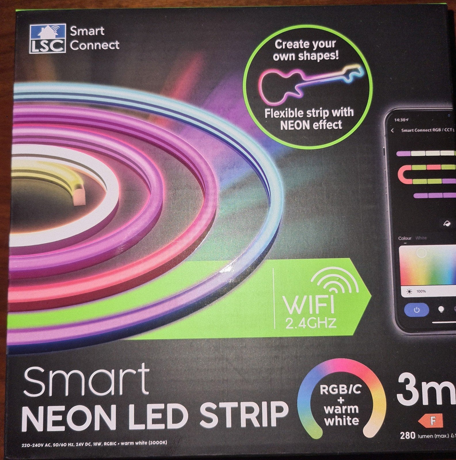 Lsc smart connect neon led strip 3m., Led-lamp, Minder dan 30 watt, Nieuw, E27 (groot)