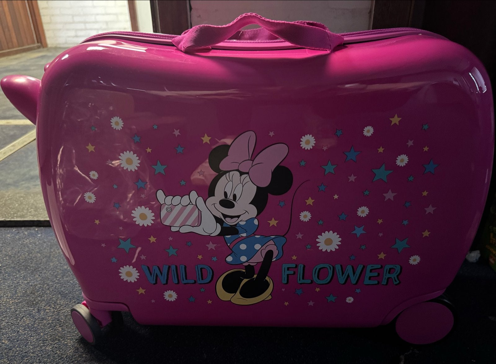 Minnie Mouse Kinderkoffer - Roze 'Wild Flower', Sieraden, Tassen en Uiterlijk, Wieltjes, Hard kunststof, Nieuw, Minder dan 50 cm
