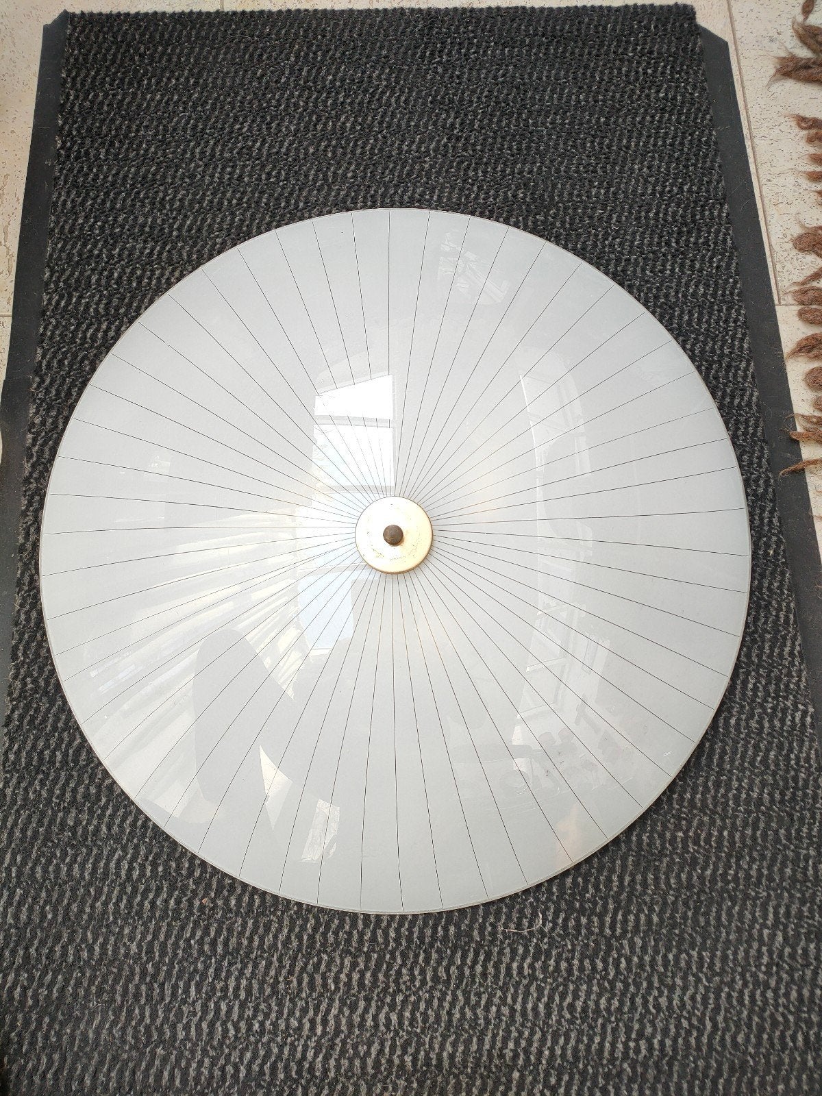 Vintage plafonniere met 3 lichtpunten, Ophalen of Verzenden, Gebruikt, Glas