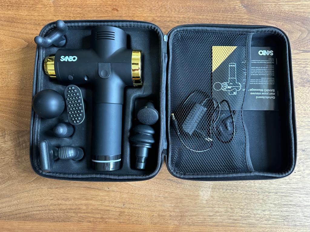 Sanbo Luxe Massagegun, Ophalen of Verzenden, Zo goed als nieuw, Apparaat
